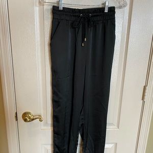 NWOT Woman's Meshki Black Satin Joggers - Size S
